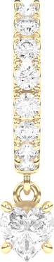 HauteCarat Lab Created Diamond Drop Huggie Hoop Earrings