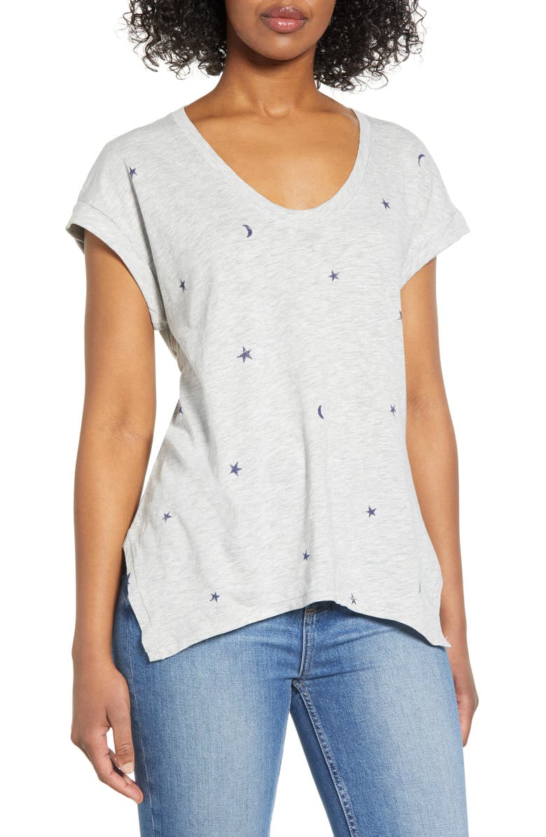 Wit & Wisdom Celestial Screen Print Cotton Blend Tee, Main, color, 