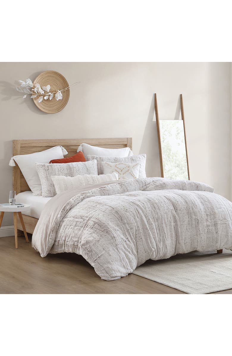 Peri Home Snow Leopard Faux Fur Comforter & Shams Set, Alternate, color, Ivory