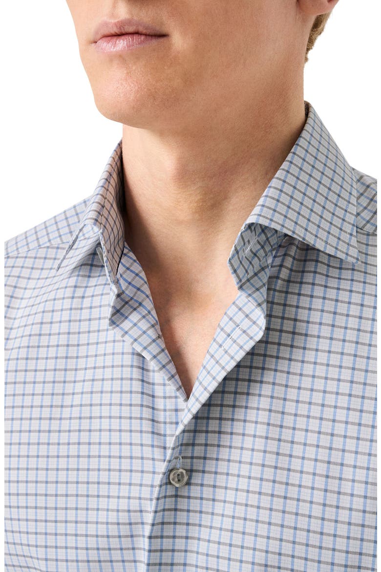 Contemporary Fit Check Cotton Dress Shirt, Alternate, color, DARK BLUE