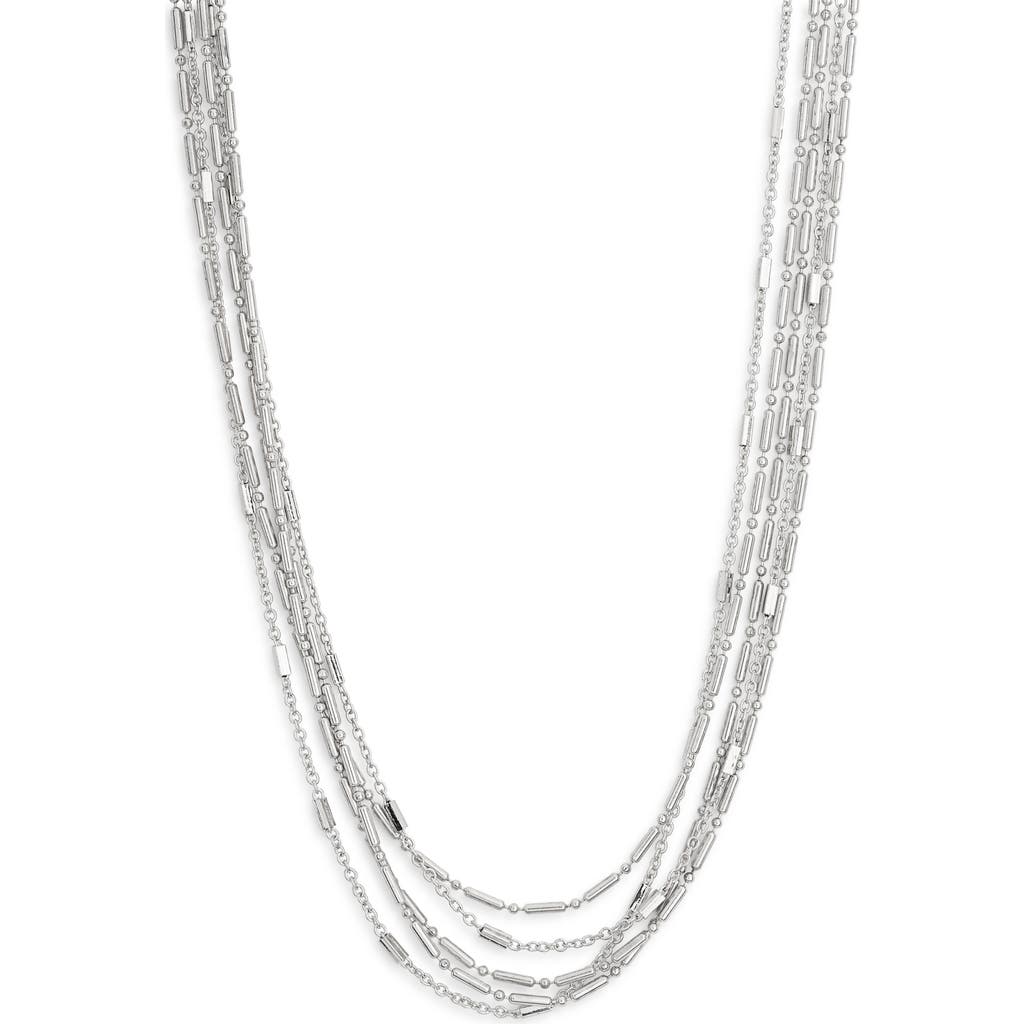 Nordstrom Rack Layered Bead Chain Necklace In Silver