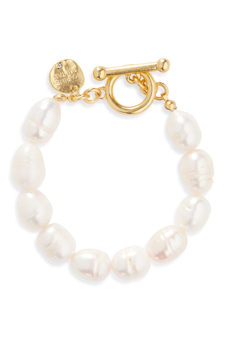 Cultured Pearl Bracelet, Main, color, GOLD