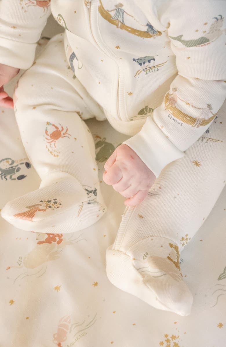 Pehr Print Rib Footie, Alternate, color, Zodiac