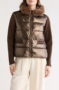 La Fiorentina Faux Fur Trim Hooded Puffer Jacket