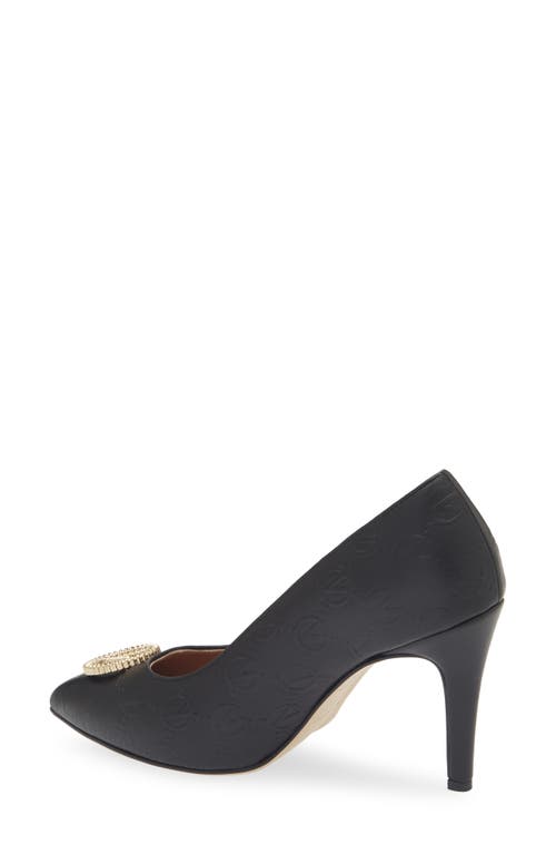 Valentino By Mario Valentino Clara Vlogo Embossed Pump In Black