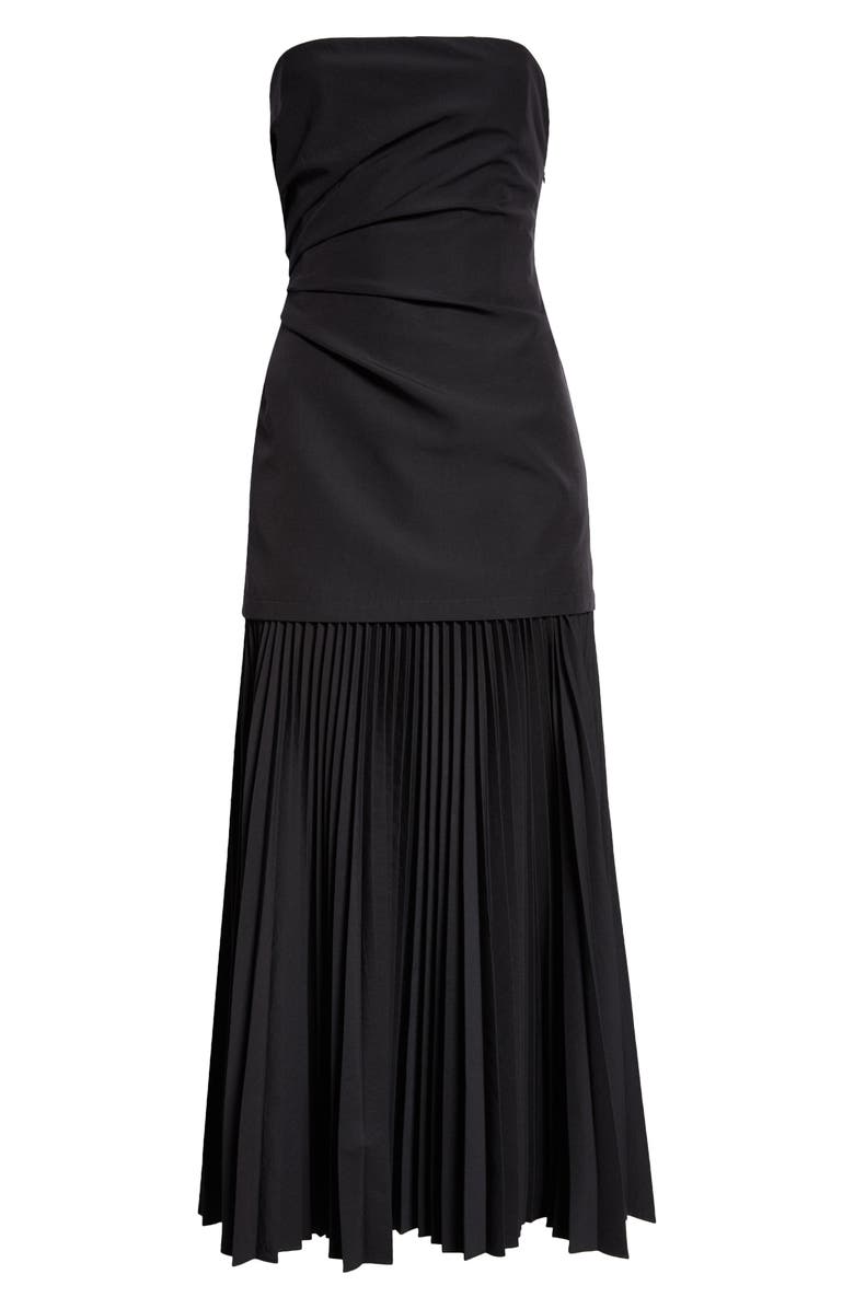 A.L.C. Austin Strapless A-Line Dress, Alternate, color, Black
