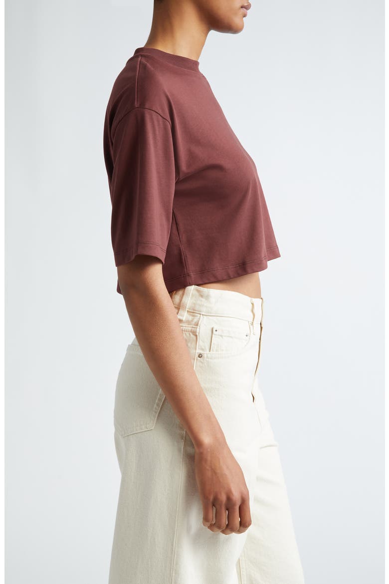 Gupo Crop Supima® Cotton T-Shirt, Alternate, color, MIDNIGHT BORDEAUX