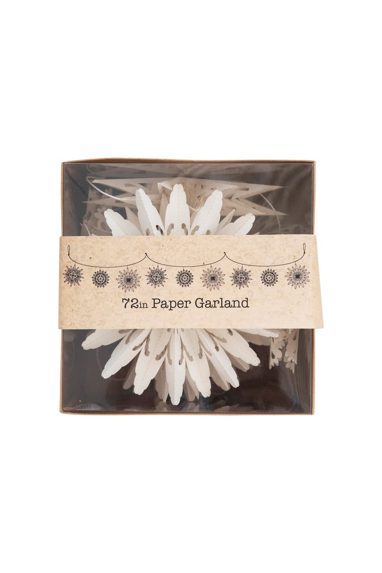 Snowflake Garland in Kraft Box, Main, color, White
