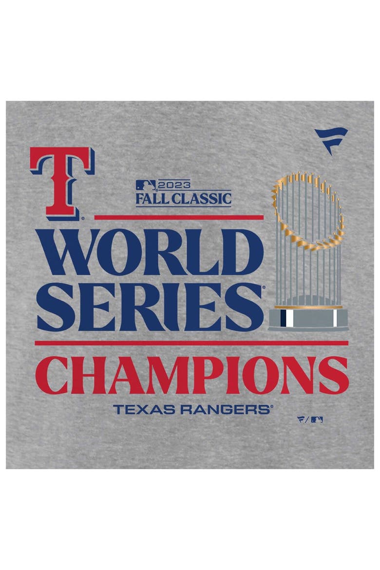 Men's Fanatics Branded  Heather Gray Texas Rangers 2023 World Series Champions Locker Room Big & Tall T-Shirt, Alternate, color, Heather Gray