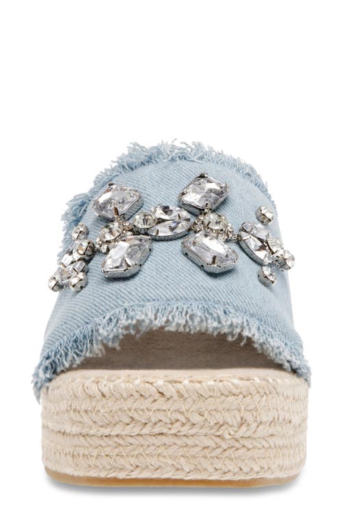 Anne Klein Crystal Espadrille Slide Sandal In Denim