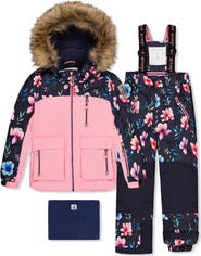 Deux par Deux Play Floral Jacket & Reinforced Pants Two Piece Snowsuit