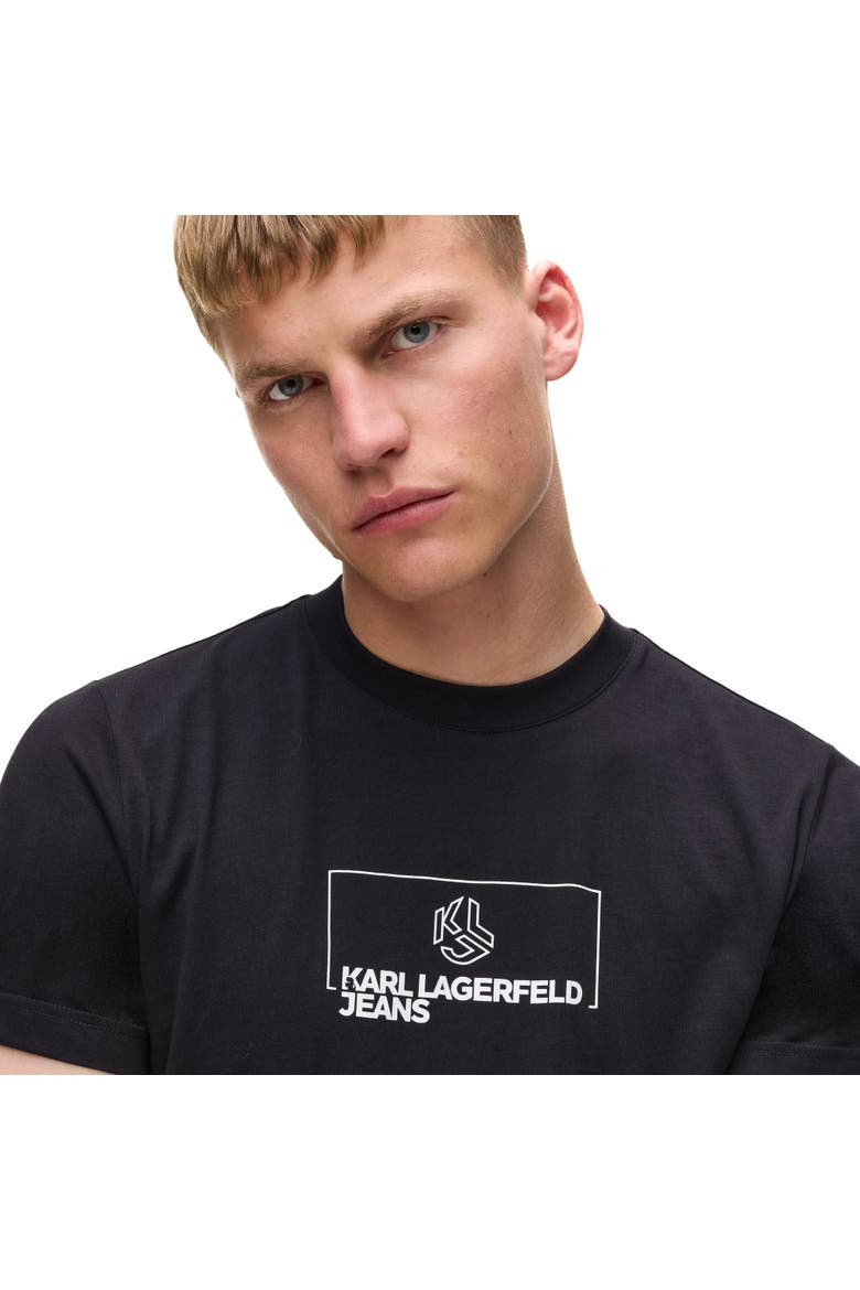 Men's Slim-Fit Outline Logo T-Shirt, Alternate, color, Black