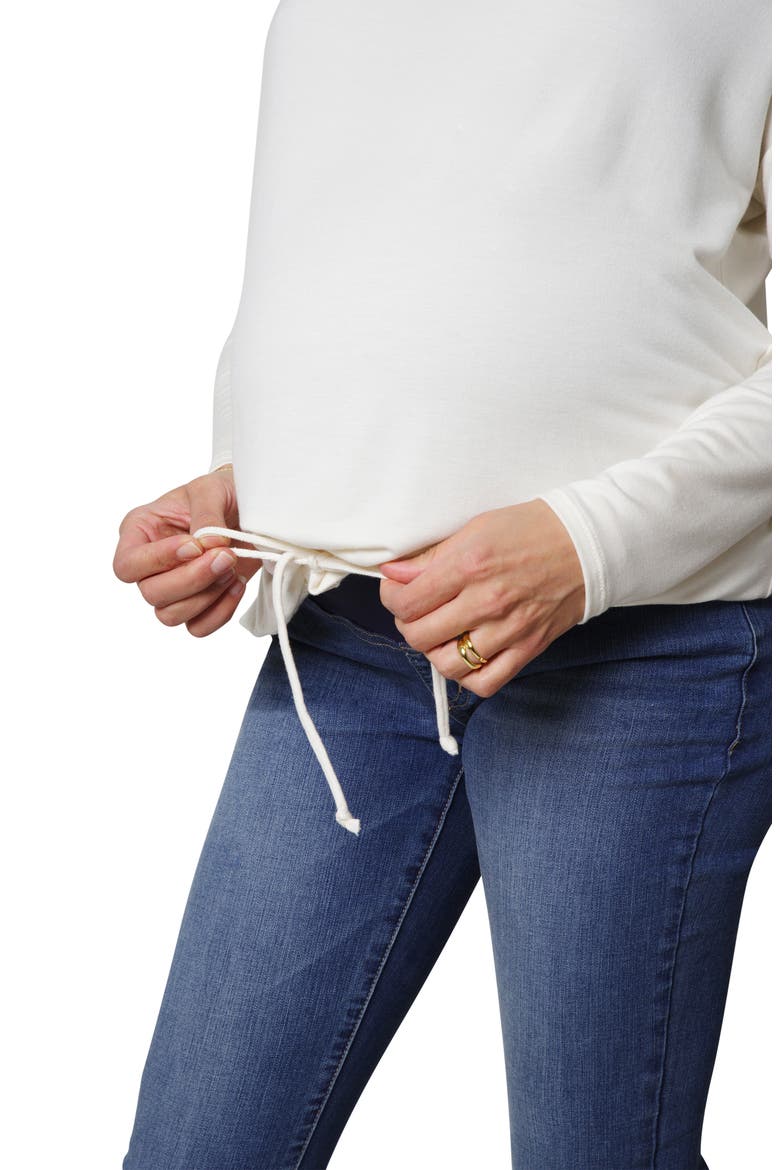 Ingrid & Isabel® Drape Maternity Pullover, Alternate, color, WHISPER WHITE