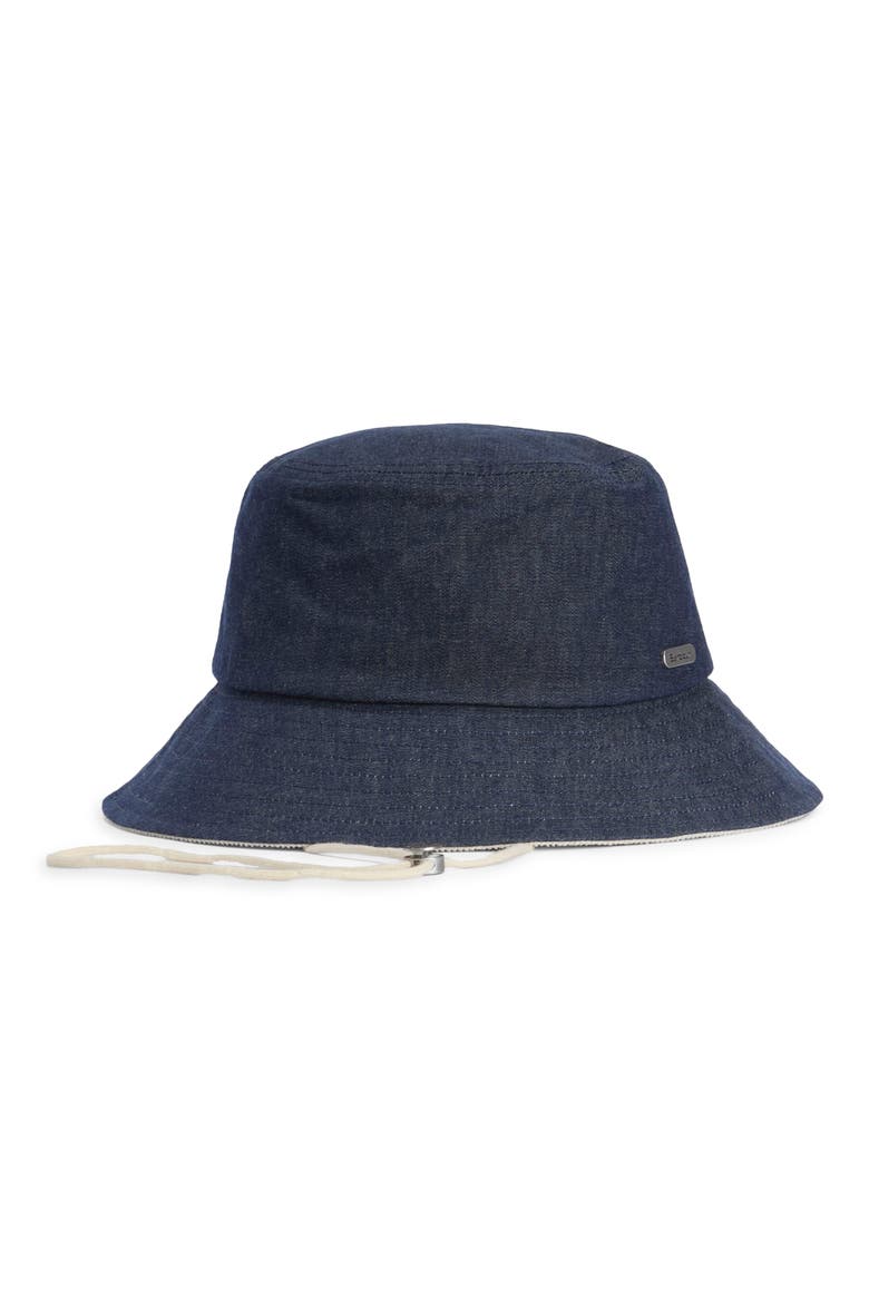 Asker Water Resistant Waxed Denim Bucket Hat, Alternate, color, INDIGO