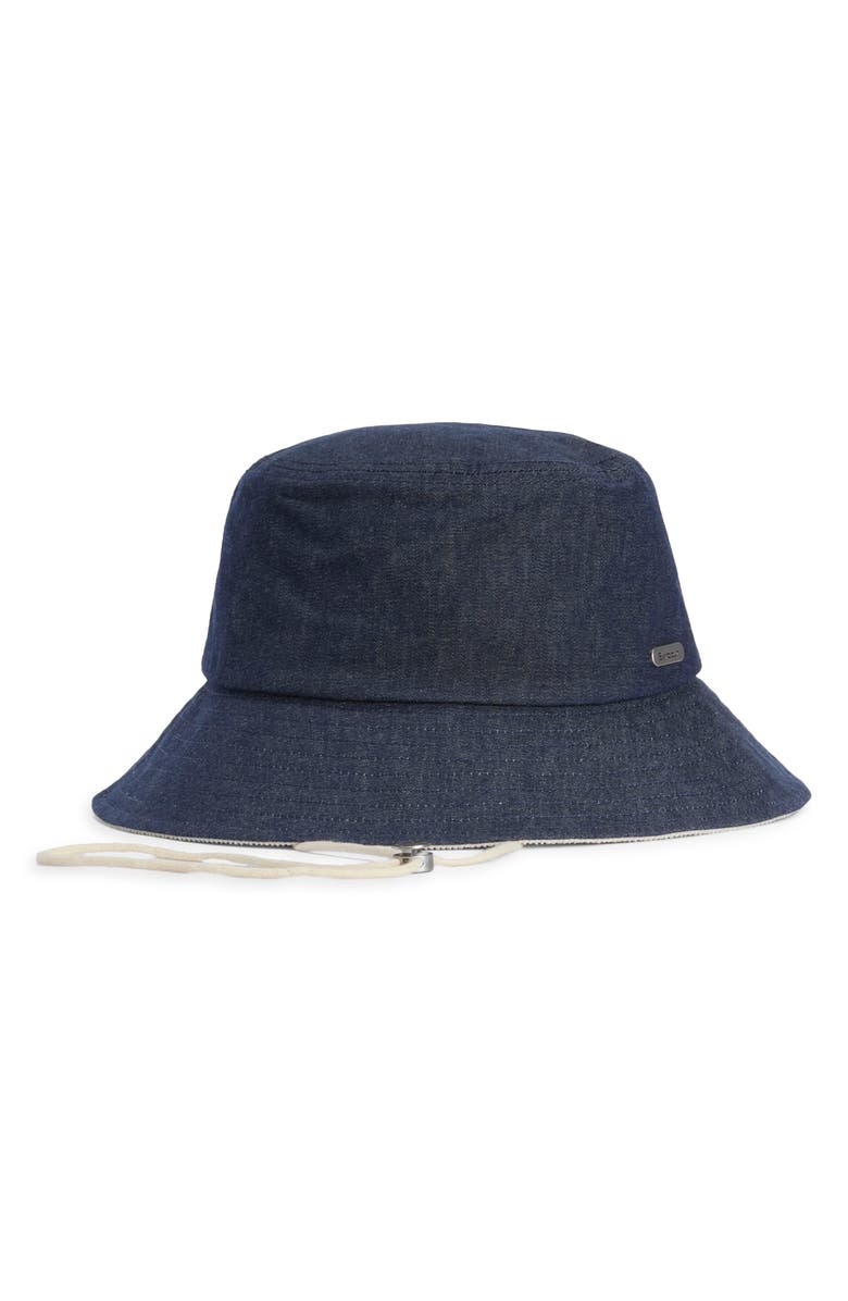 Barbour Asker Water Resistant Waxed Denim Bucket Hat, Alternate, color, Indigo