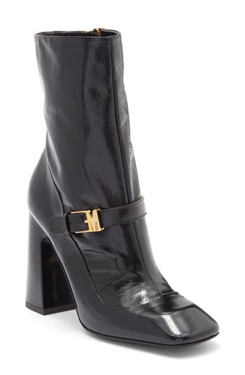 Moschino Square Toe Bootie In Black