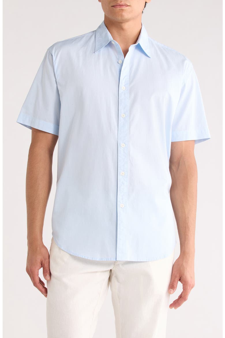Eben Short Sleeve Button-Up Shirt, Main, color, BLUE