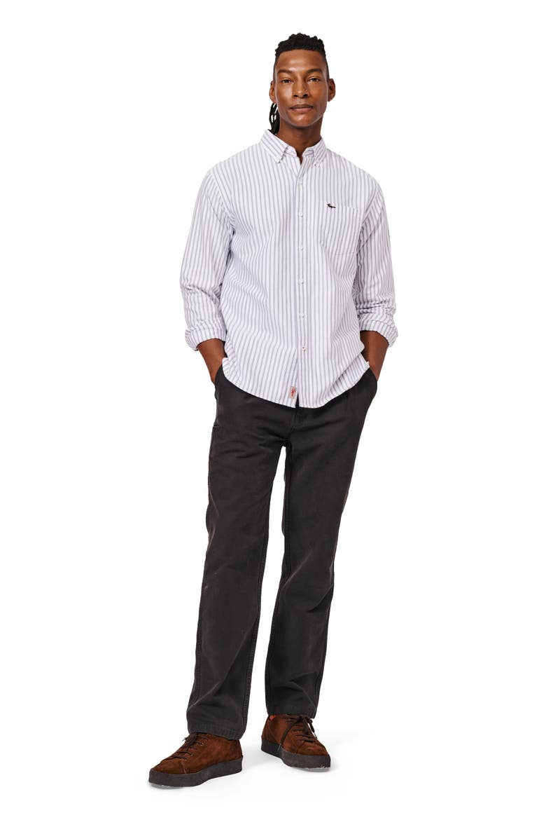 Aldridge Oxford Button Down Shirt, Alternate, color, Purple Stripe