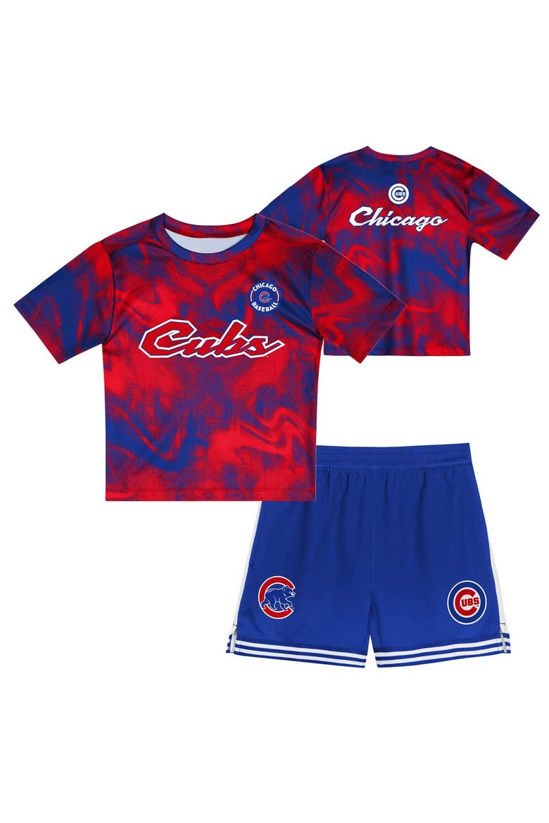 Toddler Red/Royal Chicago Cubs Pinch Hitter Infielder T-Shirt & Shorts Set, Main, color, Red