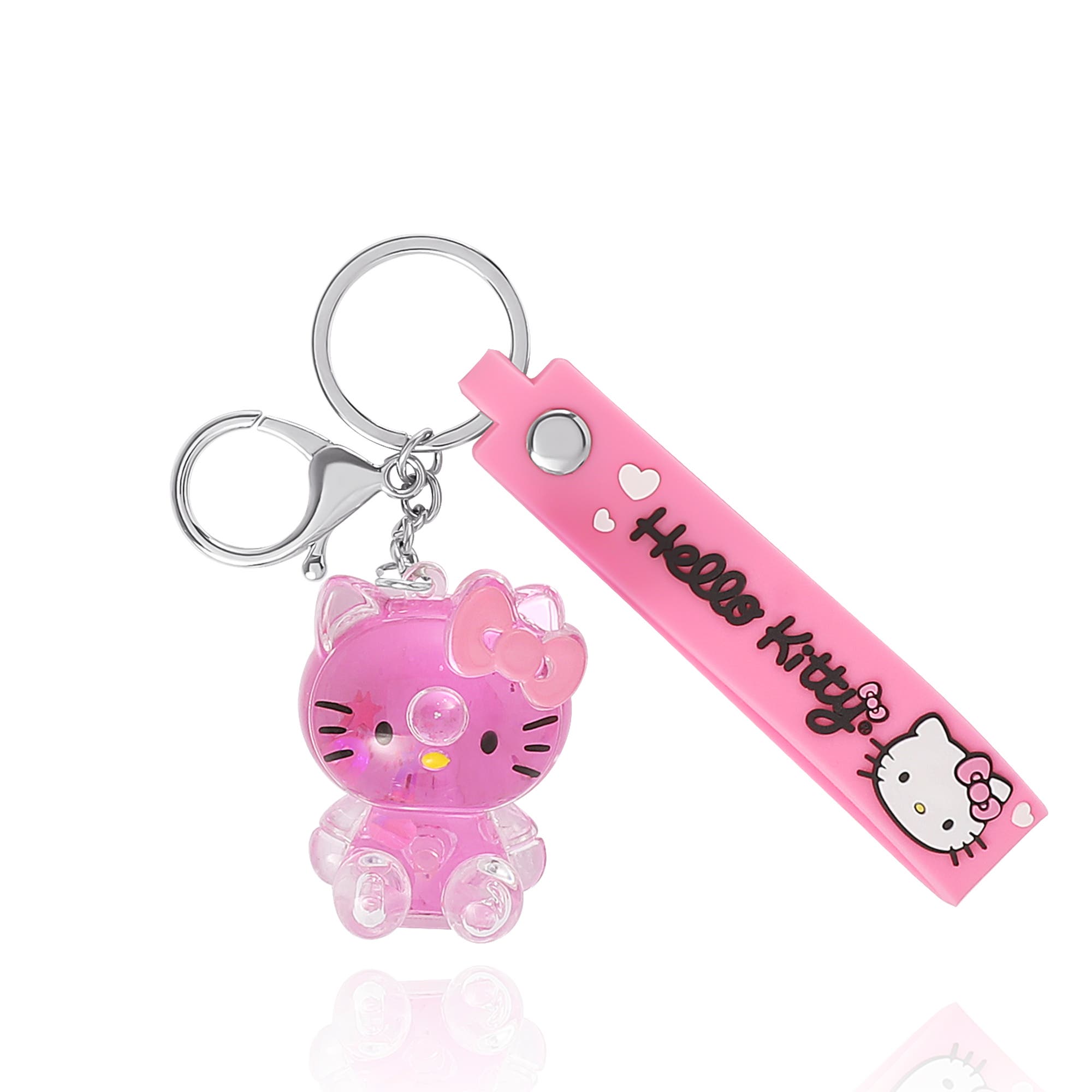 Hello Kitty Liquid Keychain with Wrist Strap, Main, color, Pink