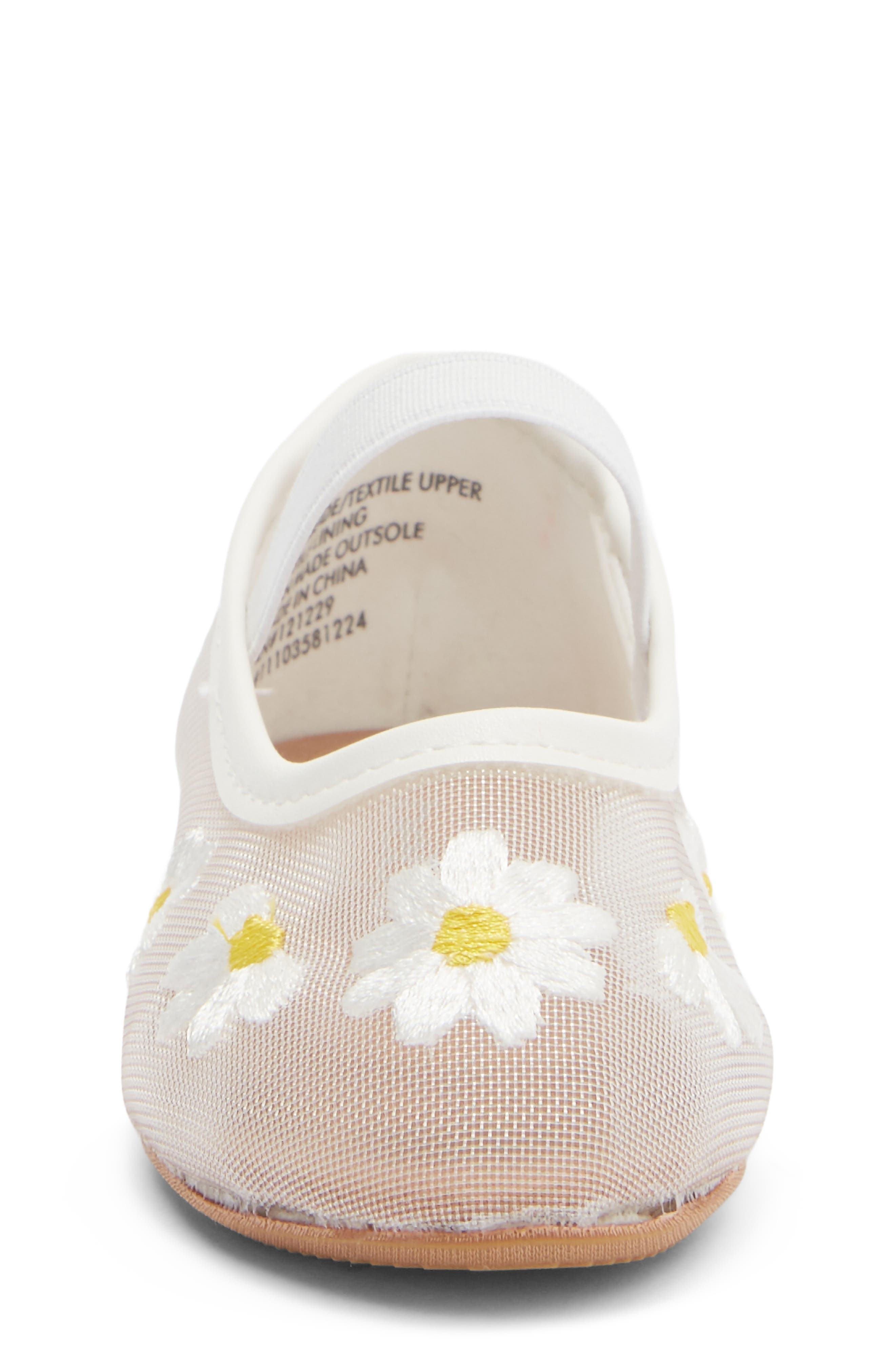 bebe Kids' Embroidered Mesh Flat, Alternate, color, White