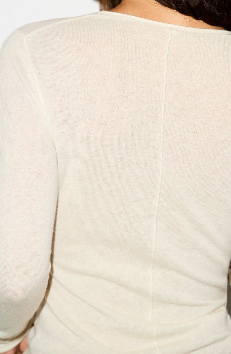 SKIMS Featherweight Cashmere Long Sleeve Top, Alternate, color, Egret