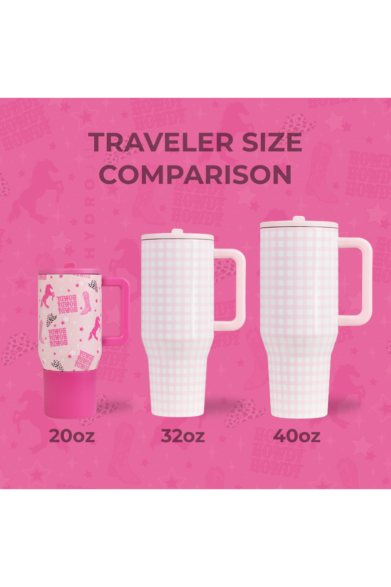 Kids Traveler Insulated Water Bottle with Flip Straw & Handle 20oz, Alternate, color, Cowgirl