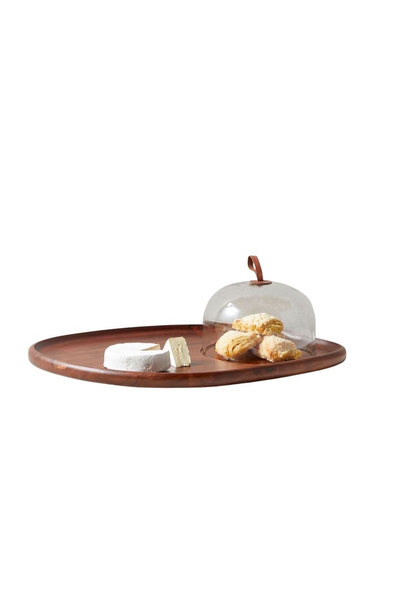 Talo Acacia Cheese Cloche, Walnut, Main, color, Walnut