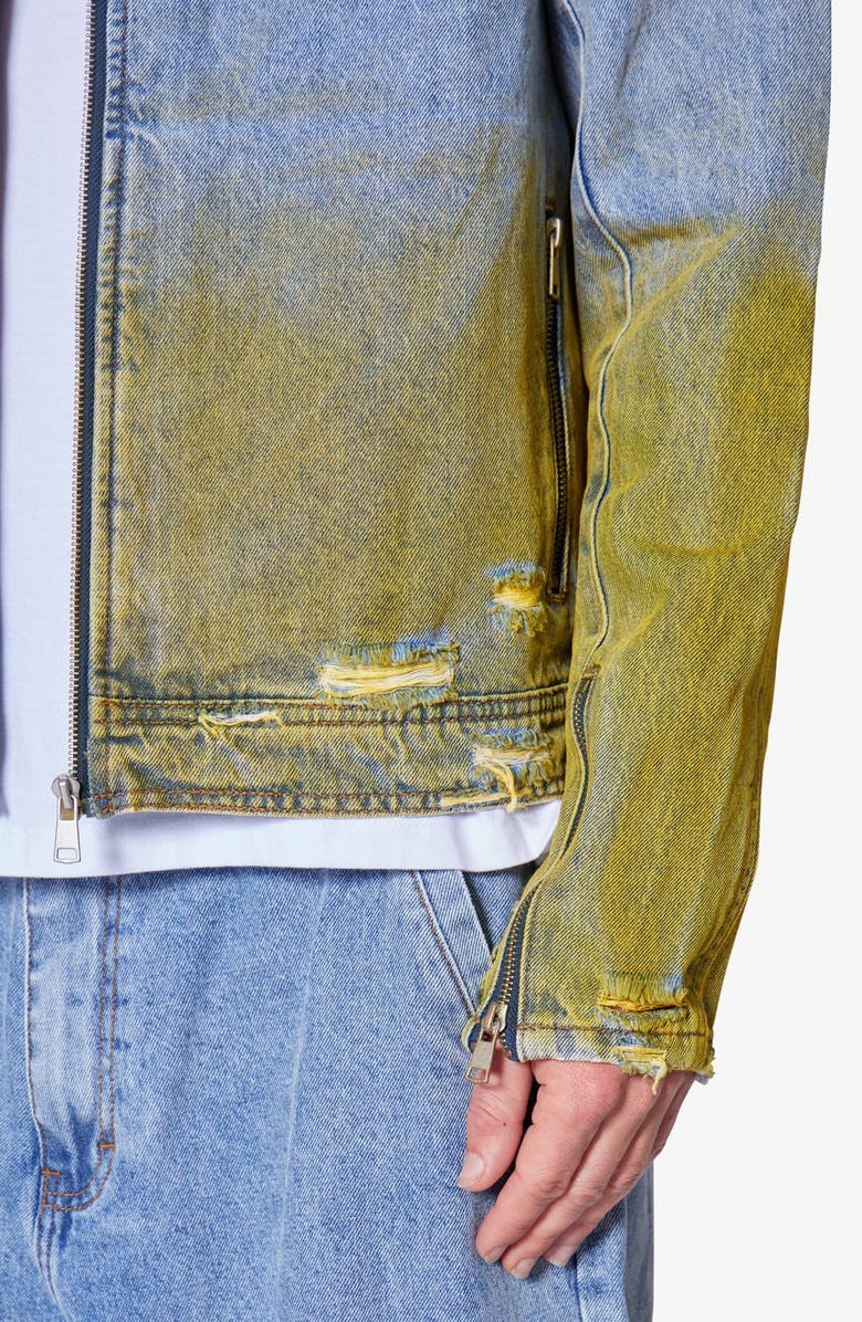 mnml Gradient Zip Denim Jacket, Alternate, color, Blue