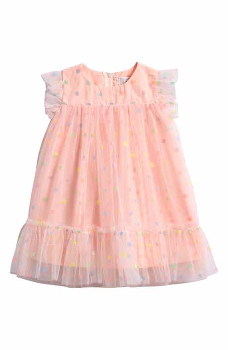 Popatu Foil Dot Flutter Sleeve Party Dress