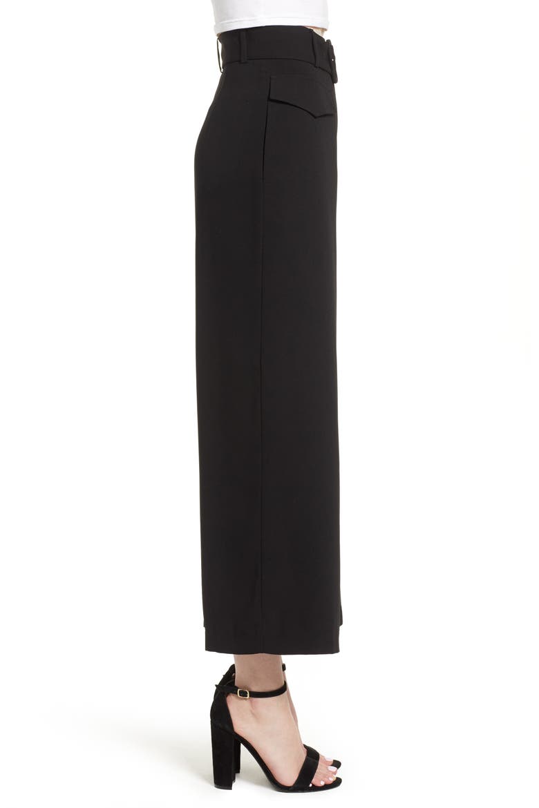 Wide Leg Ankle Pants, Alternate, color, BLACK