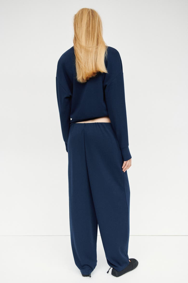 Viscose-blend Barrel-leg Pants, Alternate, color, Navy blue