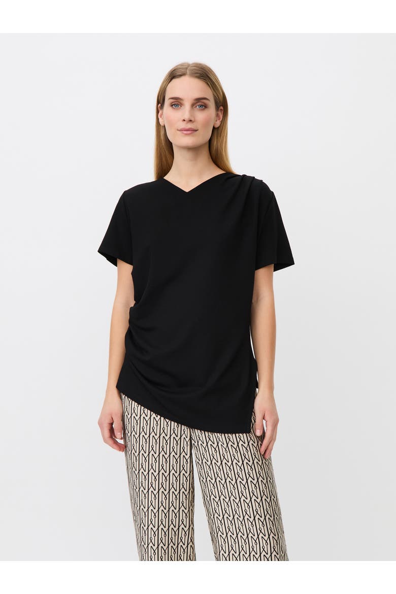 MaDorel V-Neck Draped T-Shirt, Main, color, Black