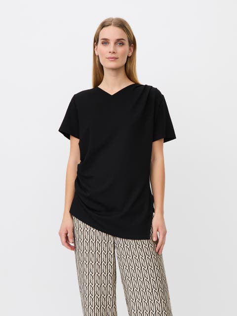 MaDorel V-Neck Draped T-Shirt