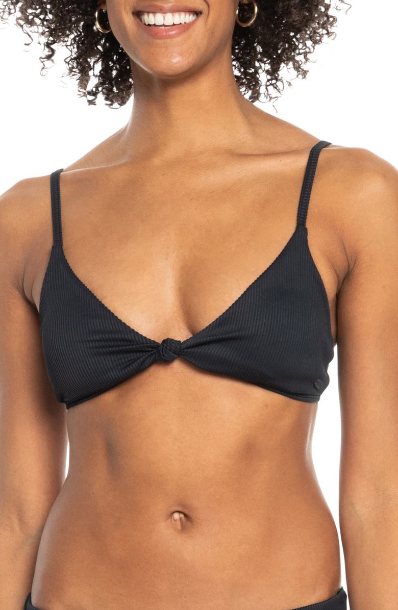 Roxy Love The Surf Ribbed Bikini Top, Main, color, 