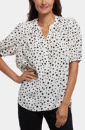 NYDJ Puff Sleeve Popover Top