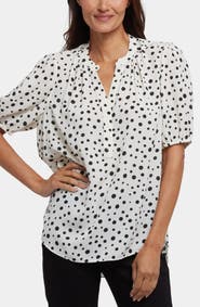 NYDJ Puff Sleeve Popover Top