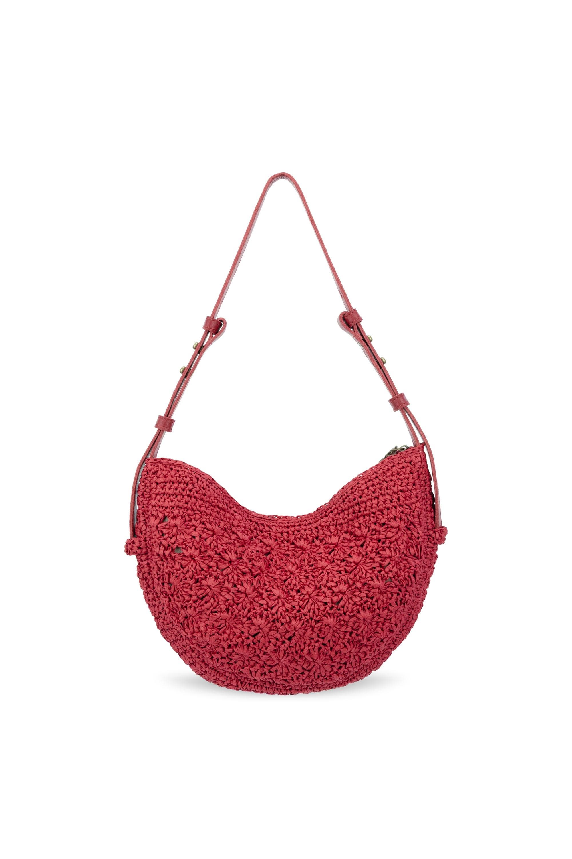 The Sak Tess Shoulder Bag Hand Crochet, Alternate, color, Scarlet Primrose Straw