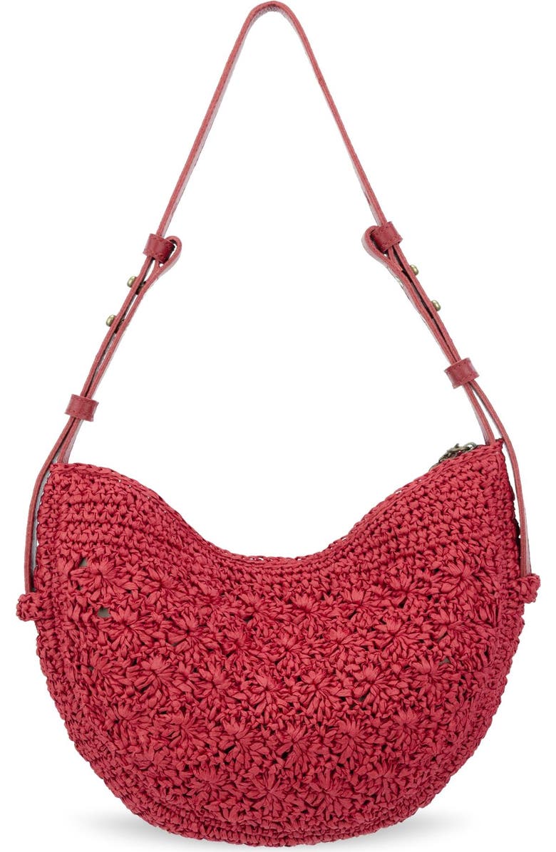 The Sak Tess Shoulder Bag Hand Crochet, Alternate, color, Scarlet Primrose Straw