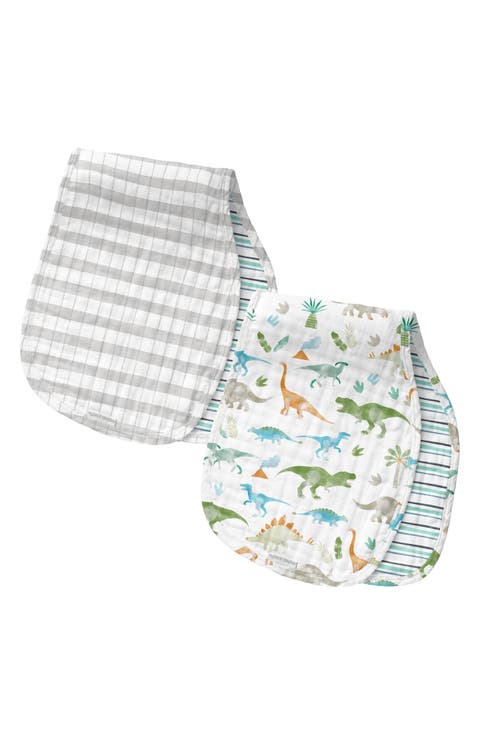 2-Pack Reversible Cotton Muslin Burp Cloths