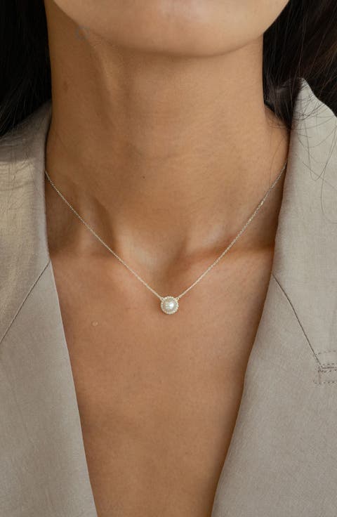 Sterling Silver 18k Gold Plated Eleanor Pearl Necklace Holiday Gift Idea