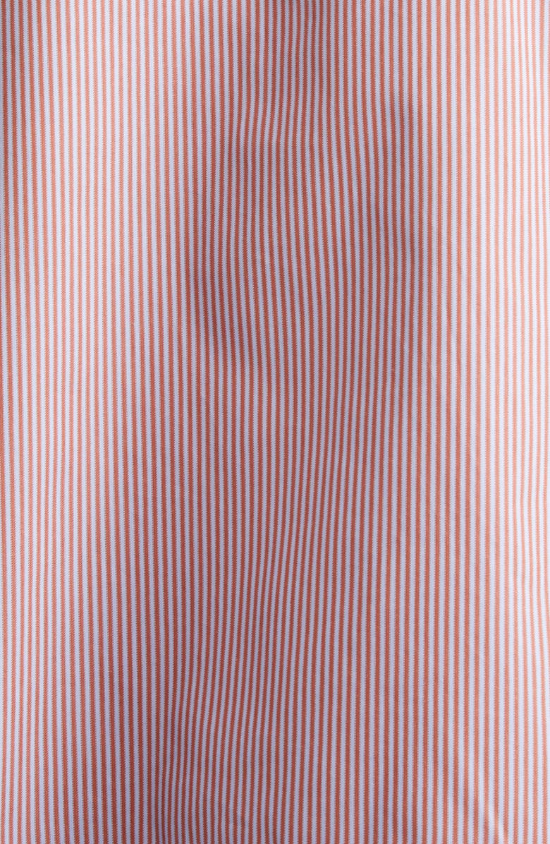 TWP Next Ex Stripe Cotton Crop Button-Up Shirt, Alternate, color, Rust / Blue