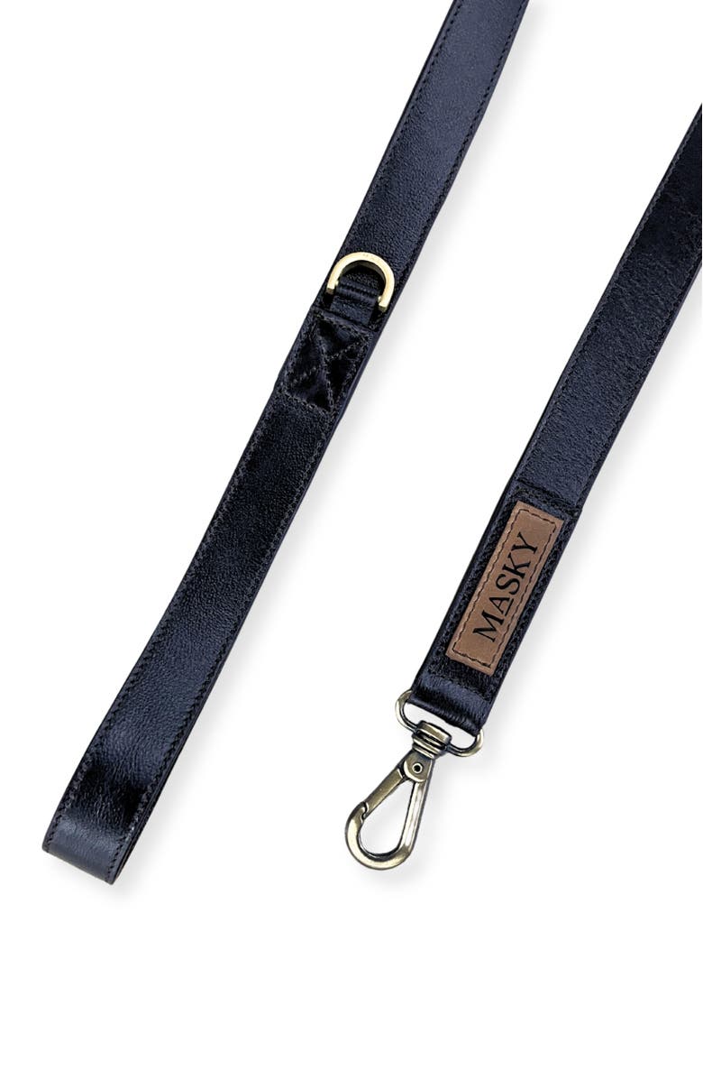 Masky Classic Leather Leash, Alternate, color, Black
