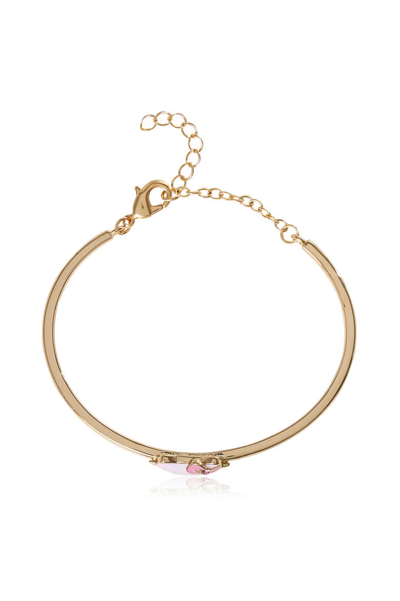 Gold-Tone Enamel Bangle Bracelet, Alternate, color, Gold