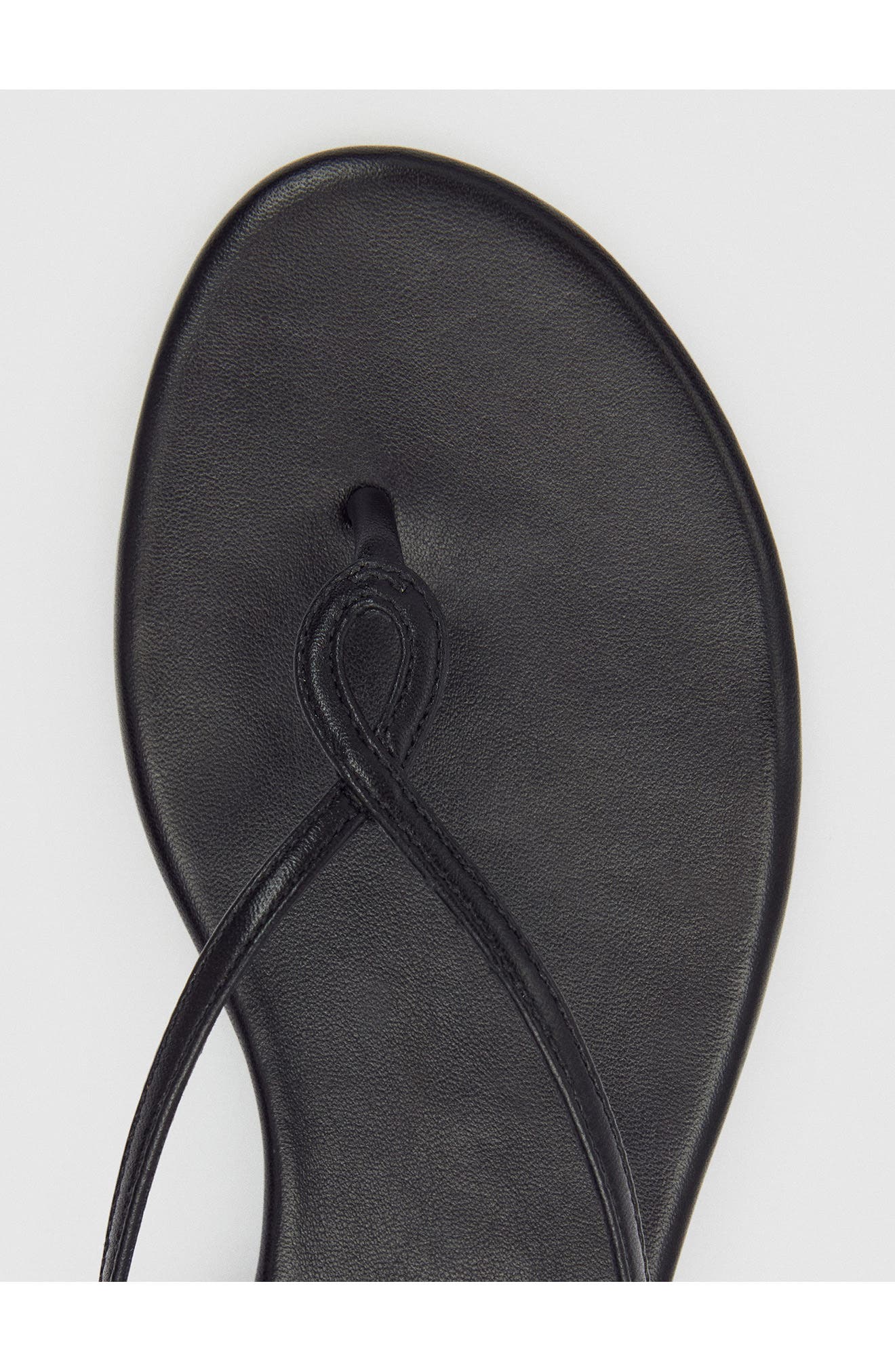 Reformation Luna Flat Sandal, Alternate, color, Black Leather