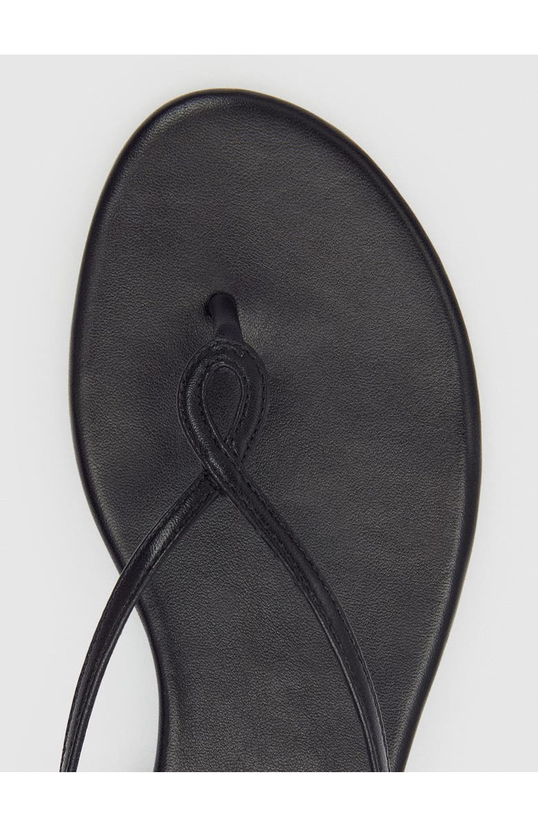 Reformation Luna Flat Sandal, Alternate, color, Black Leather