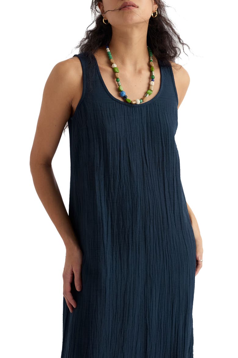 Helleborne Sleeveless Organic Cotton Dress, Alternate, color, MARITIME