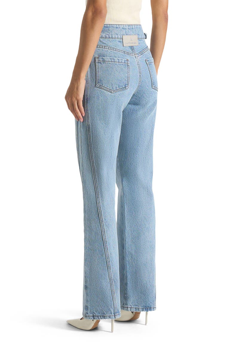 Loane Twist Leg Boyfriend Jeans With Waist Adjuster, Alternate, color, Mid Blue