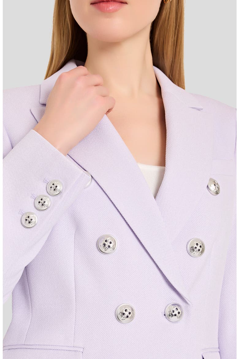 Double Breasted Twill Blazer, Alternate, color, SOFT VIOLET
