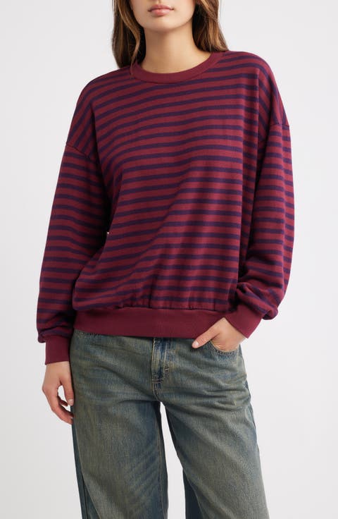 Stripe Terry Oversized Sweatshirt